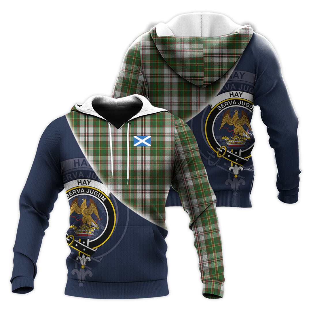 Printivon Hay White Dress Tartan Scottish Crest Hoodie