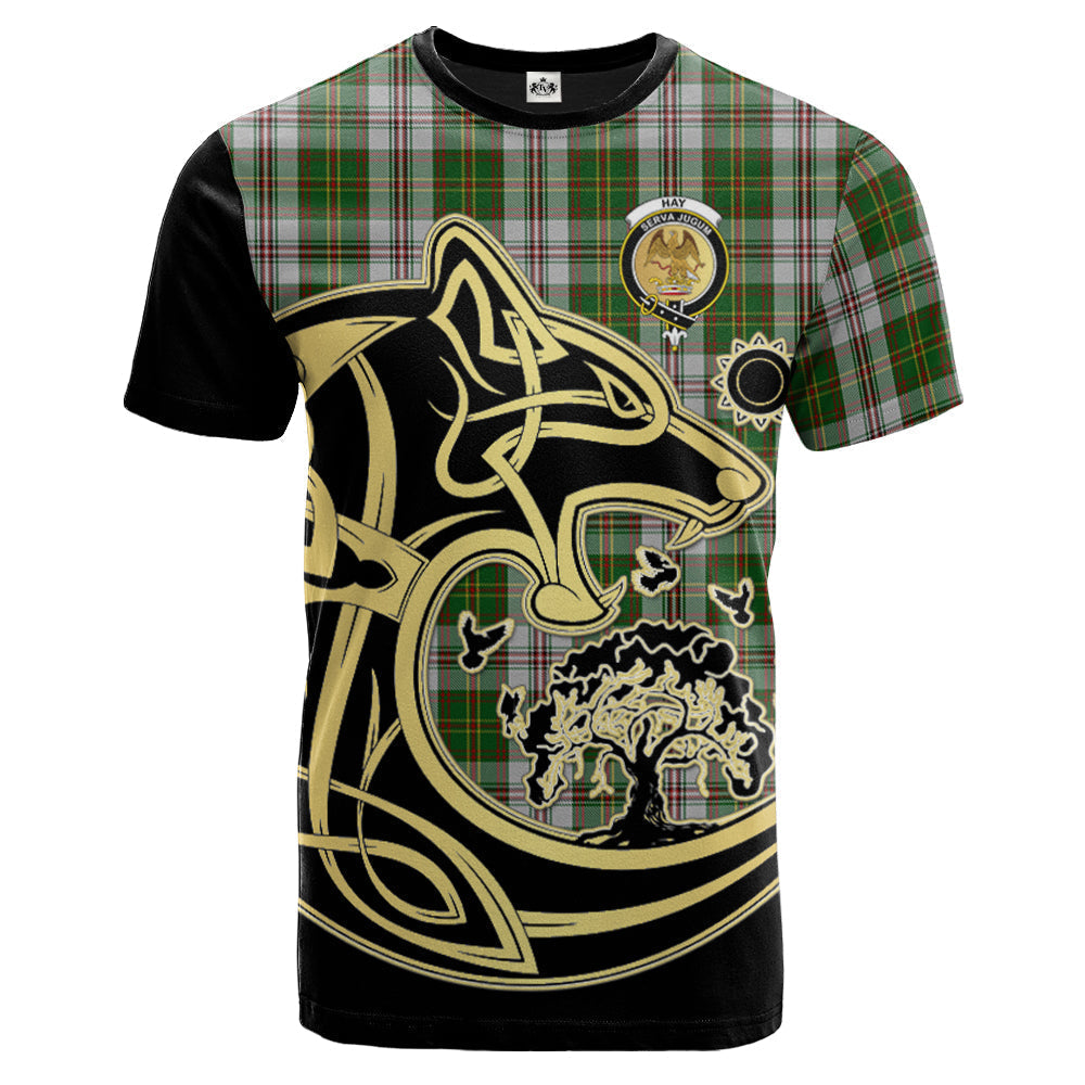 Printivon Hay White Dress Crest Celtic Wolf Tartan T Shirt Custom Your Text