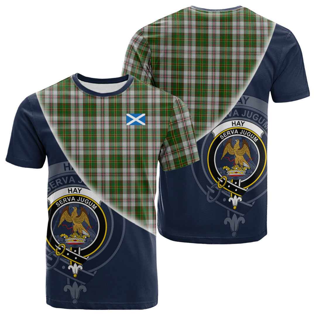 Printivon Hay White Dress Tartan Scottish Crest T Shirt