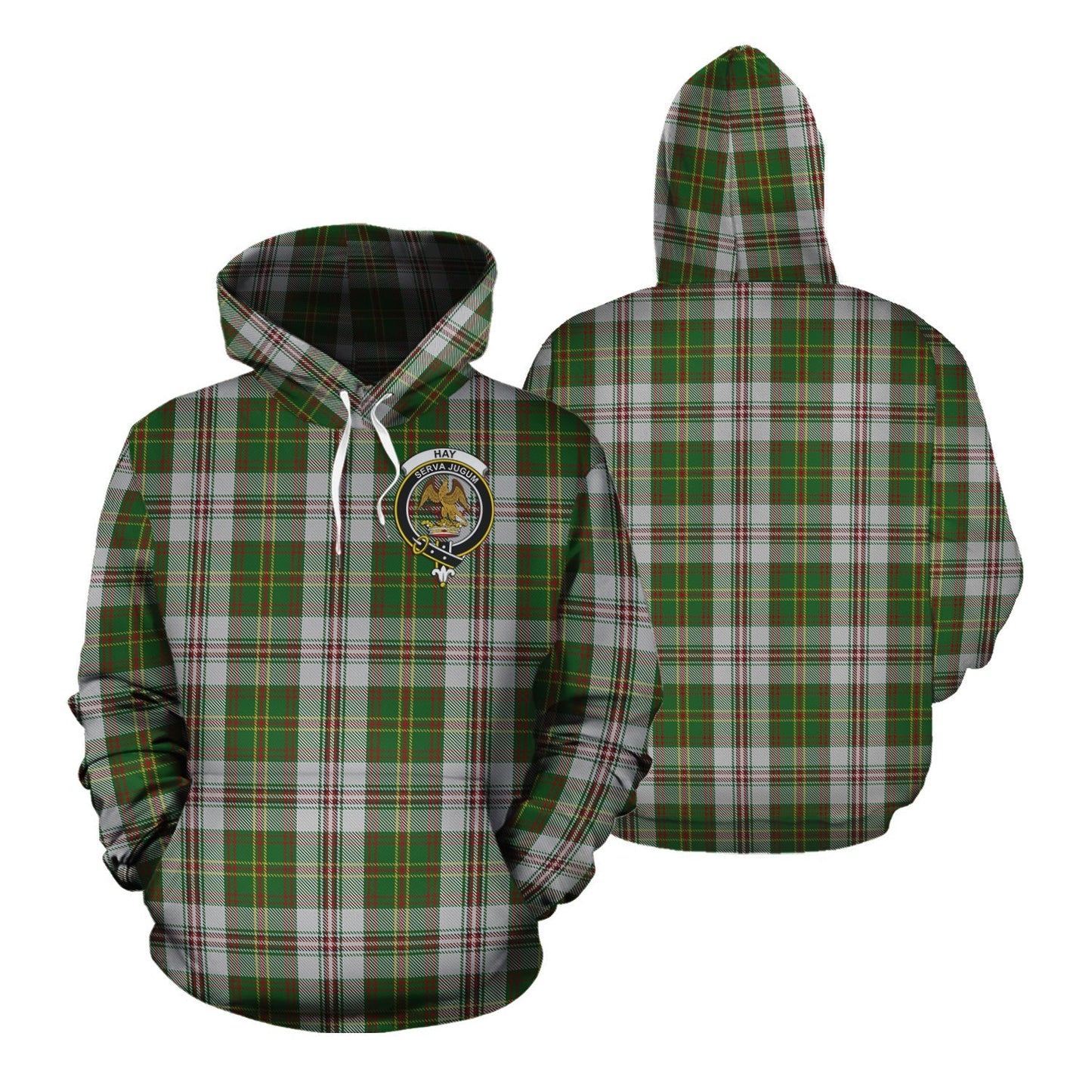 Printivon Hay White Dress Tartan Hoodie
