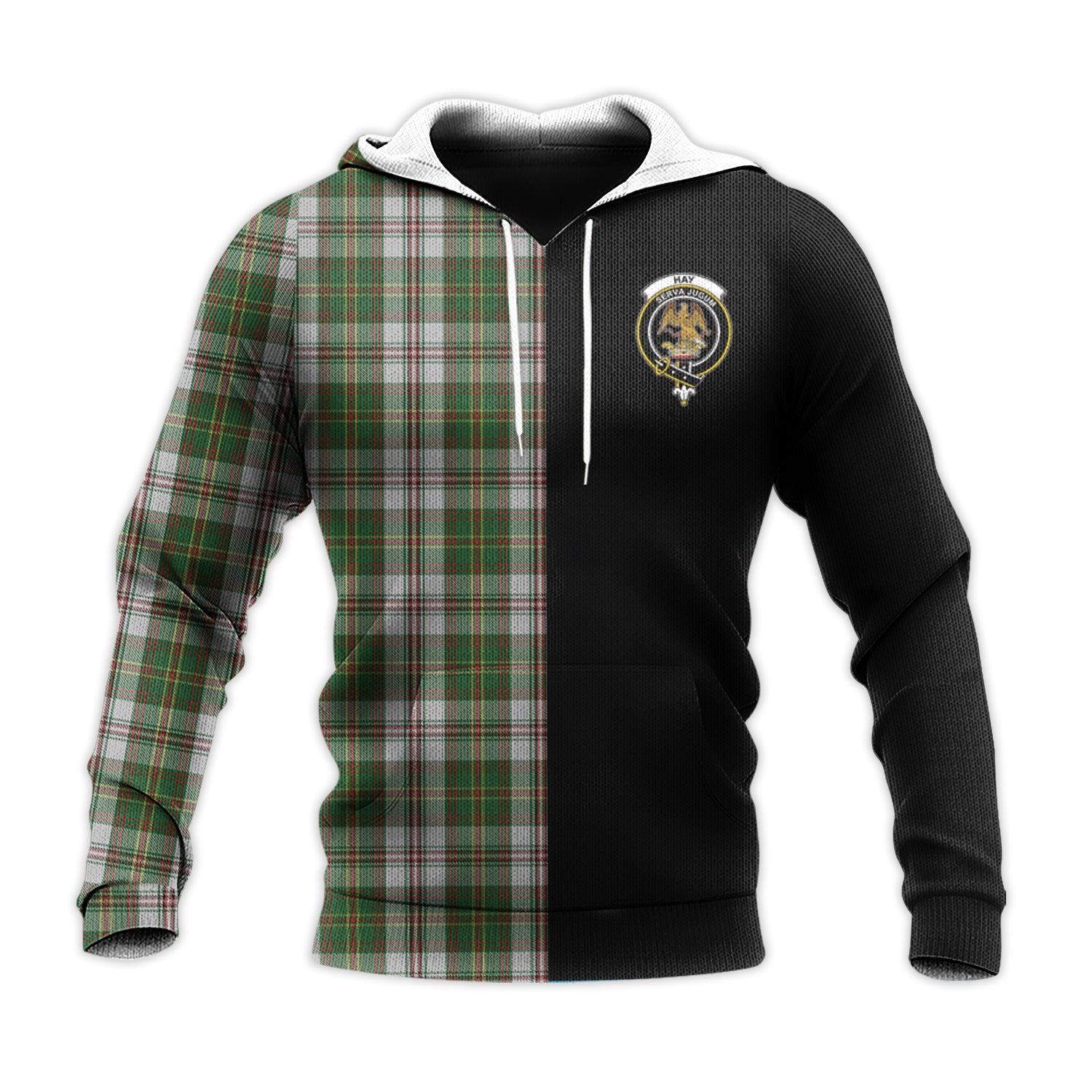 Printivon Hay White Dress Tartan Personalize Half Hoodie