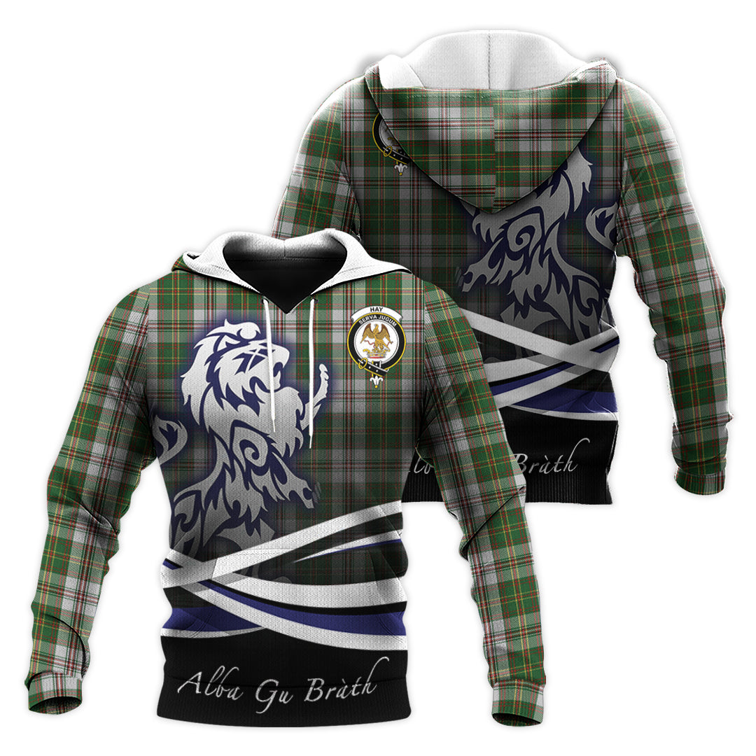 Printivon Hay White Dress Tartan Scottish Lion Hoodie