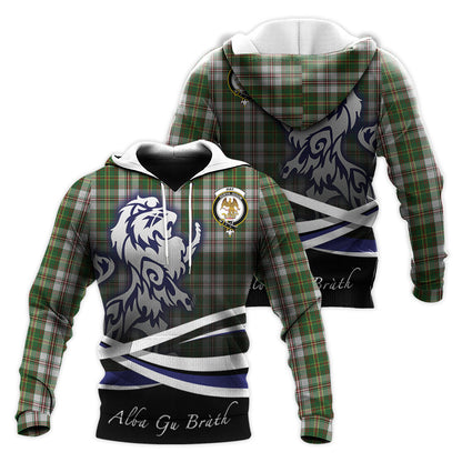 Printivon Hay White Dress Tartan Scottish Lion Hoodie