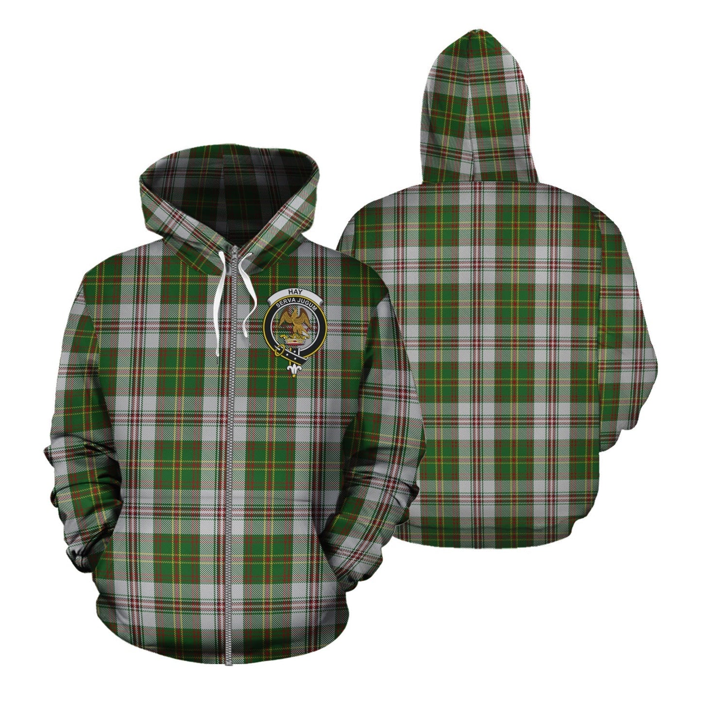 Printivon Hay White Dress Tartan Hoodie