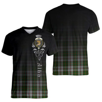 Printivon Hay White Dress Tartan Crest Alba Celtic T Shirt