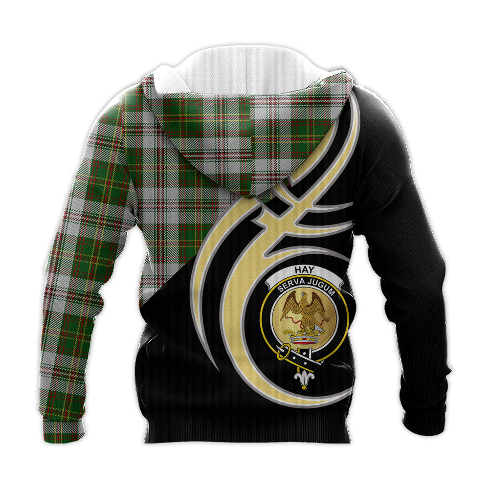 Printivon Hay White Dress Clan Believe In Me Crest Tartan Knitted Hoodie Custom Your Text