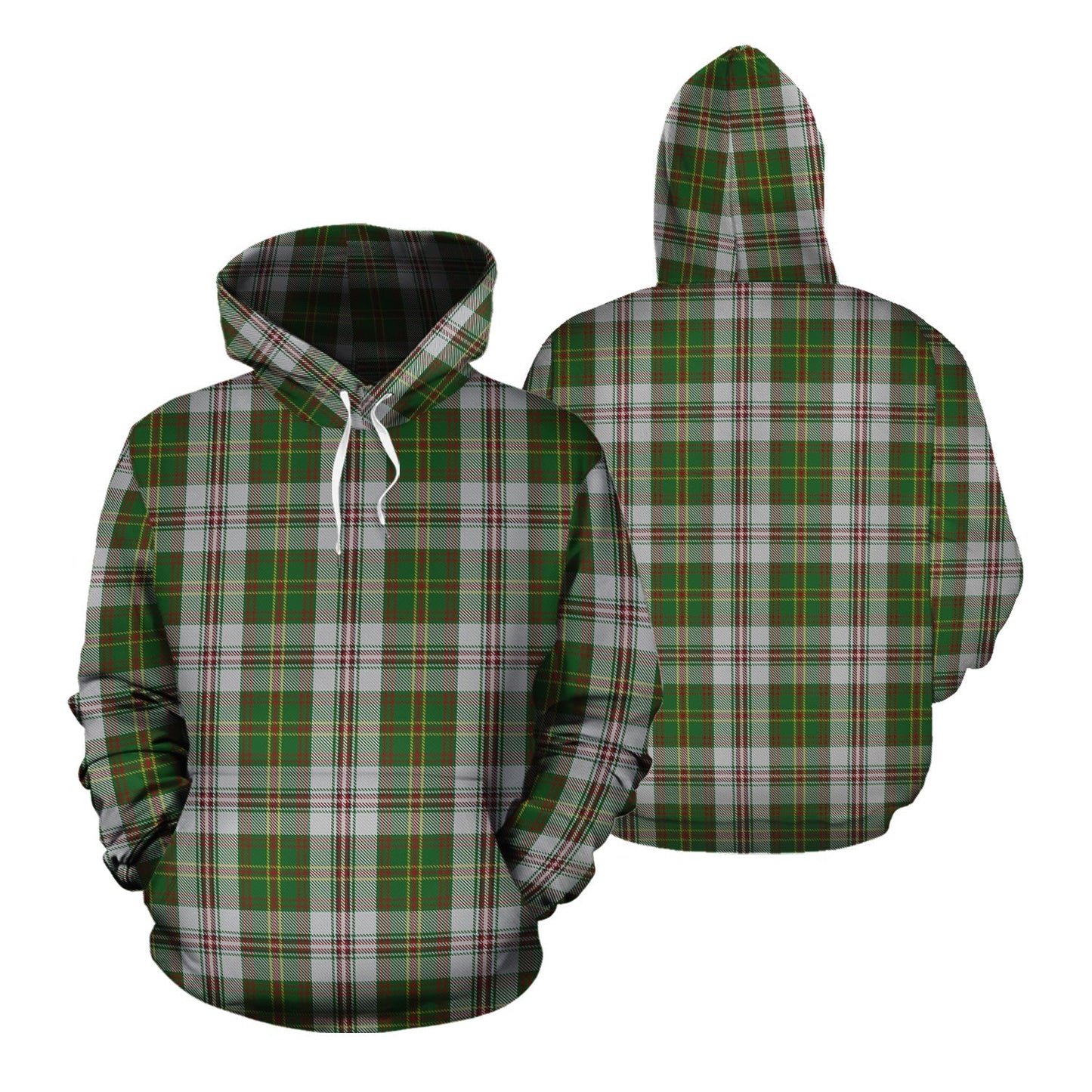 Printivon Hay White Dress Tartan Hoodie