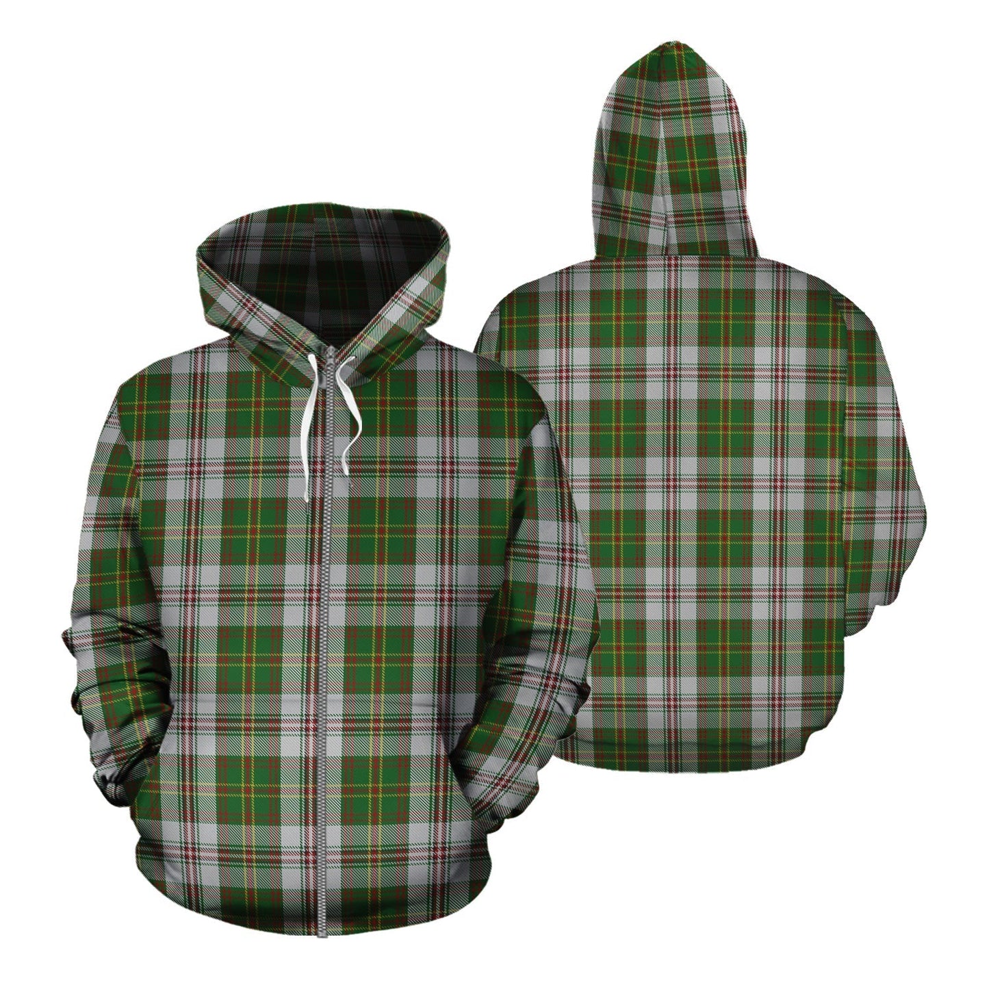 Printivon Hay White Dress Tartan Hoodie