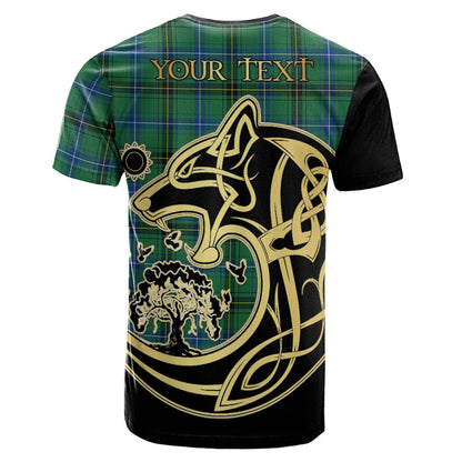 Printivon Henderson Ancient Crest Celtic Wolf Tartan T Shirt Custom Your Text