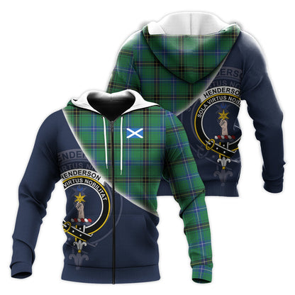 Printivon Henderson Ancient Tartan Scottish Crest Hoodie