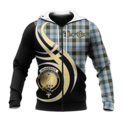 Printivon Henderson Dress Clan Believe In Me Crest Tartan Knitted Hoodie Custom Your Text