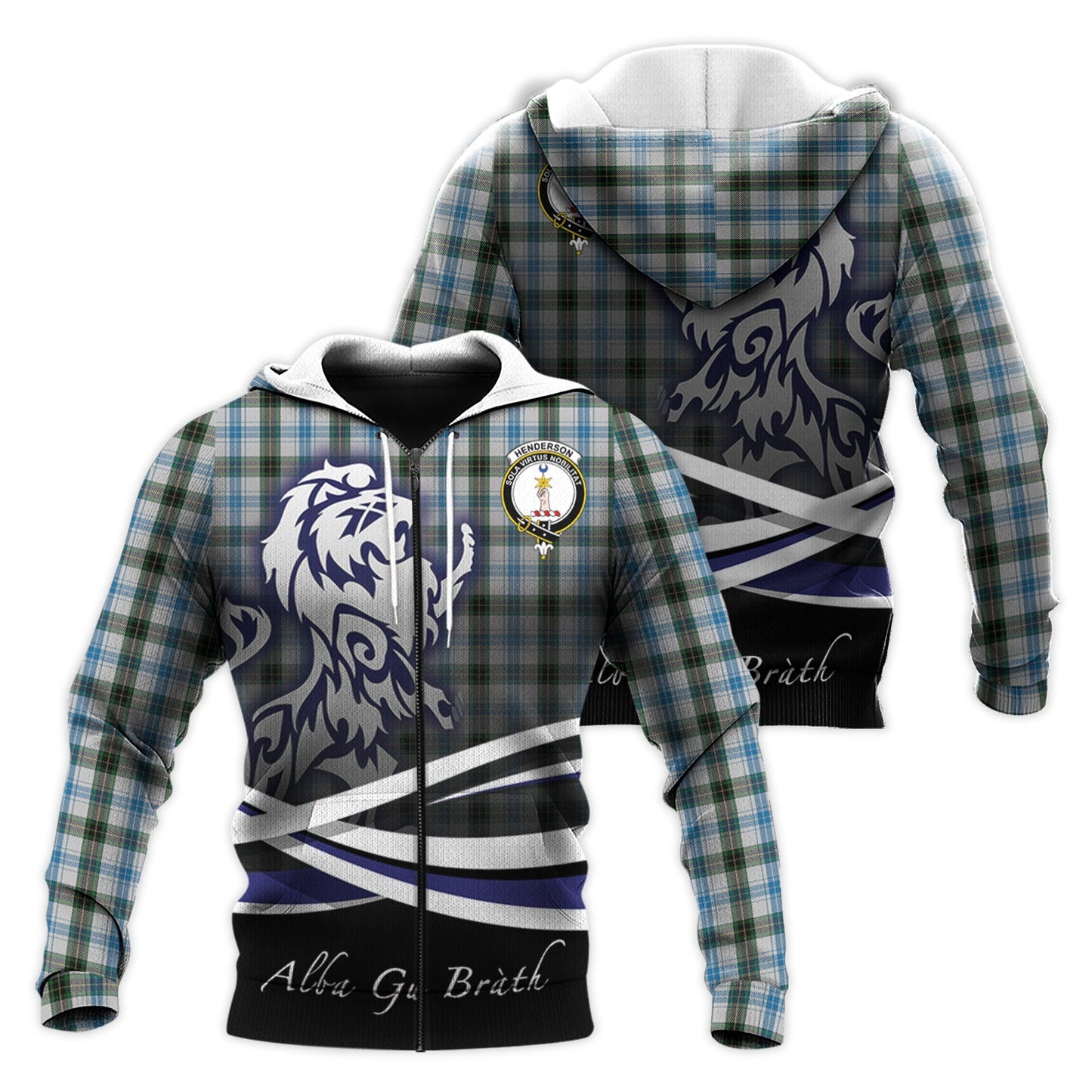 Printivon Henderson Dress Tartan Scottish Lion Hoodie