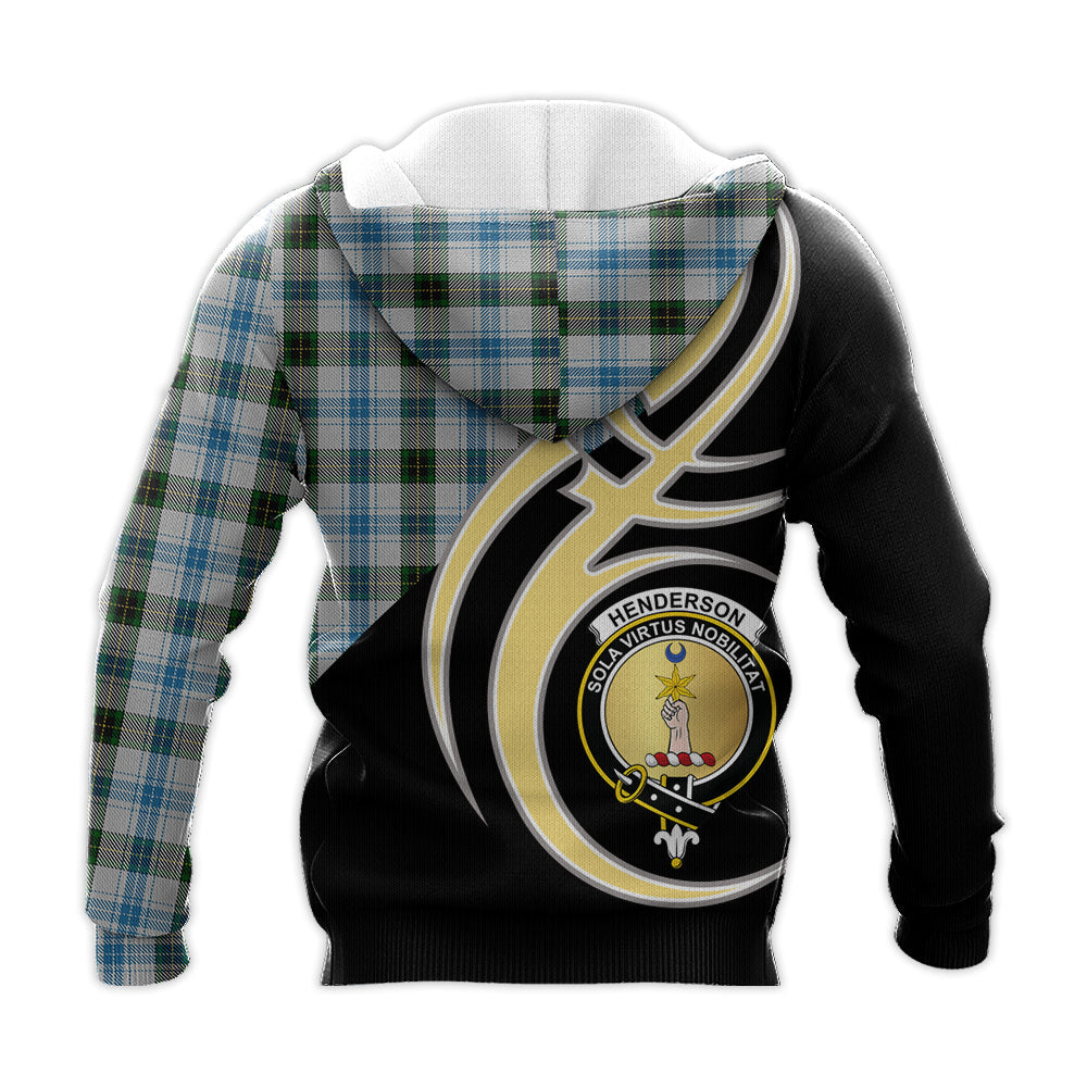 Printivon Henderson Dress Clan Believe In Me Crest Tartan Knitted Hoodie Custom Your Text