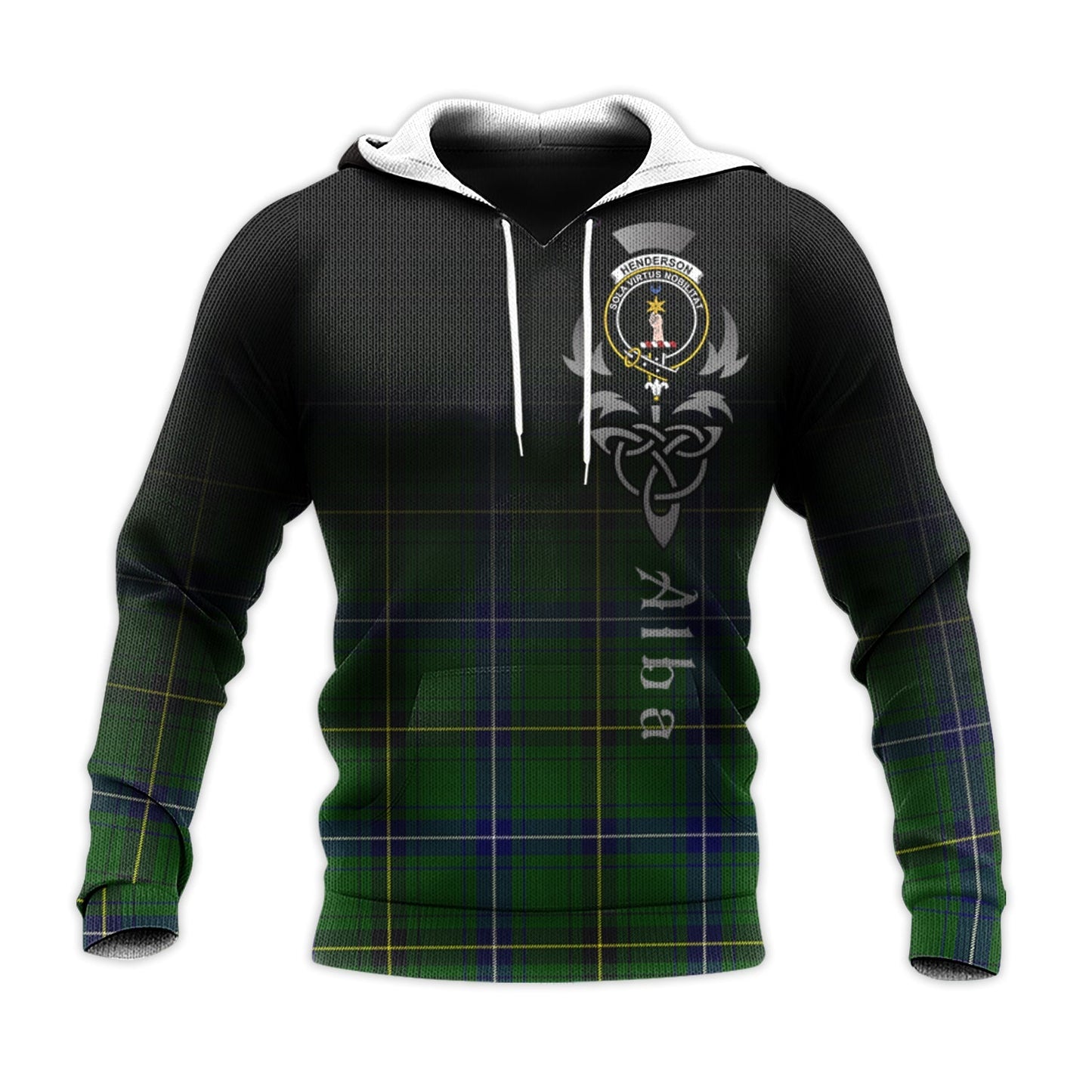 Printivon Henderson Modern Tartan Crest Alba Celtic Hoodie