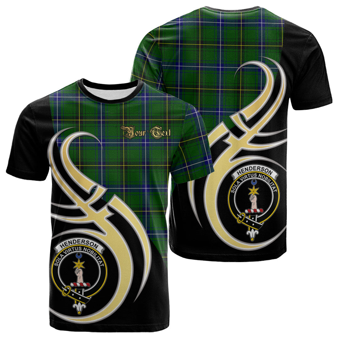 Printivon Henderson Modern Tartan Crest Believe In Me T Shirt