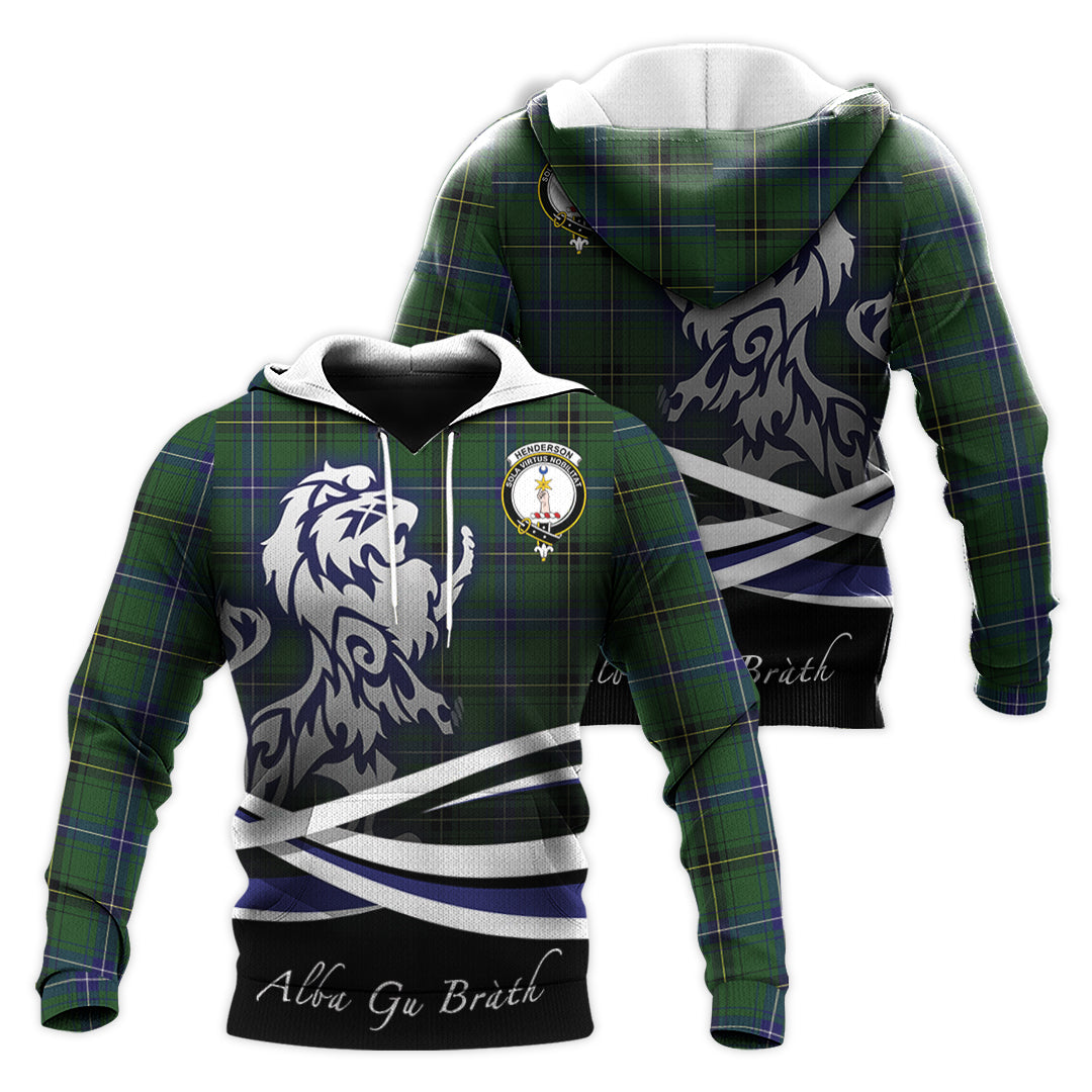 Printivon Henderson Modern Tartan Scottish Lion Hoodie