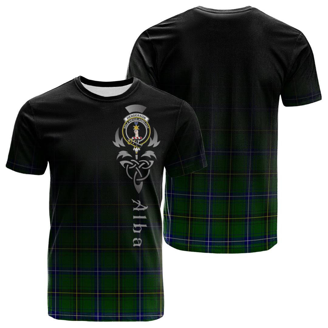 Printivon Henderson Modern Tartan Crest Alba Celtic T Shirt