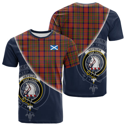 Printivon Hepburn Tartan Scottish Crest T Shirt