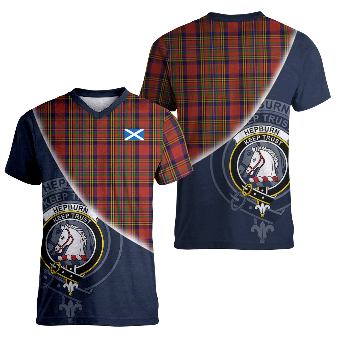 Printivon Hepburn Tartan Scottish Crest T Shirt