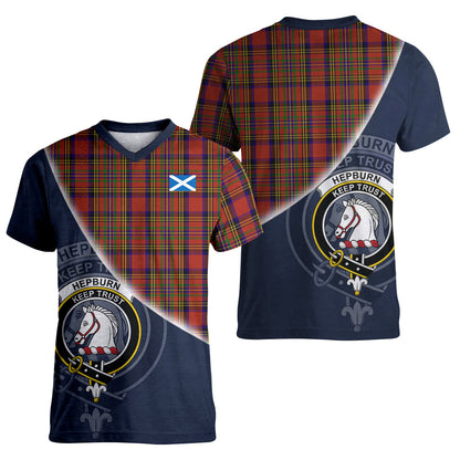 Printivon Hepburn Tartan Scottish Crest T Shirt