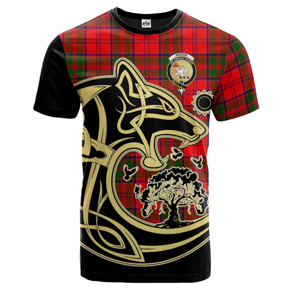 Printivon Heron Crest Celtic Wolf Tartan T Shirt Custom Your Text