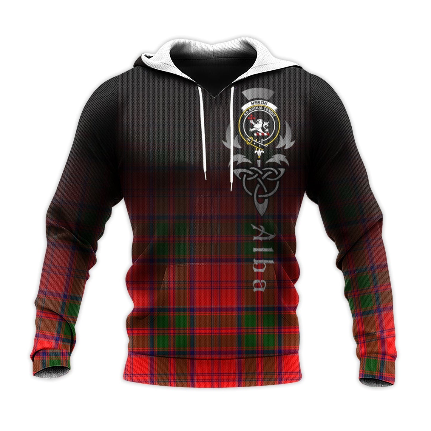 Printivon Heron Tartan Crest Alba Celtic Hoodie