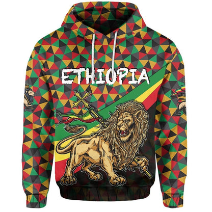 Ethiopia Hoodie Lion Of Judah Rasta Patterns No.2