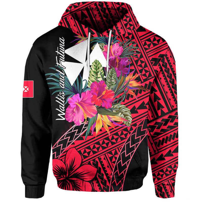 Wallis and Futuna Hoodie Hibiscus Red No.1 Color