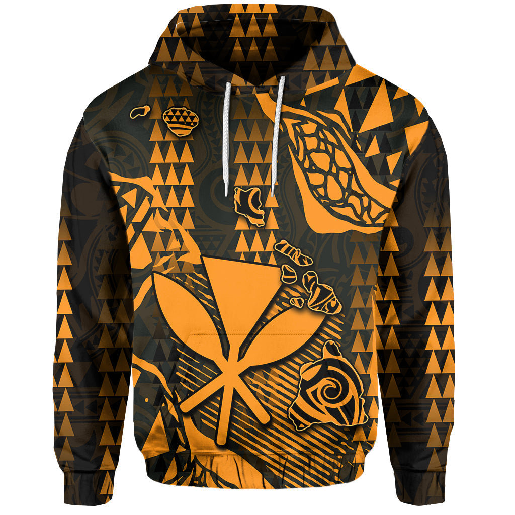 ( Personalised) Hawaii Kanaka Map Hoodie Orange Style