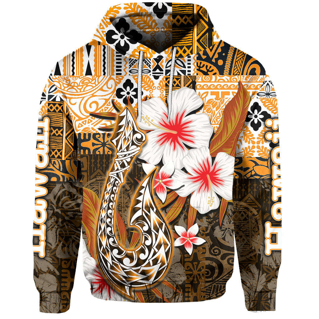 ( Personalised) Hawaii Fish Hook Hoodie Orange Style