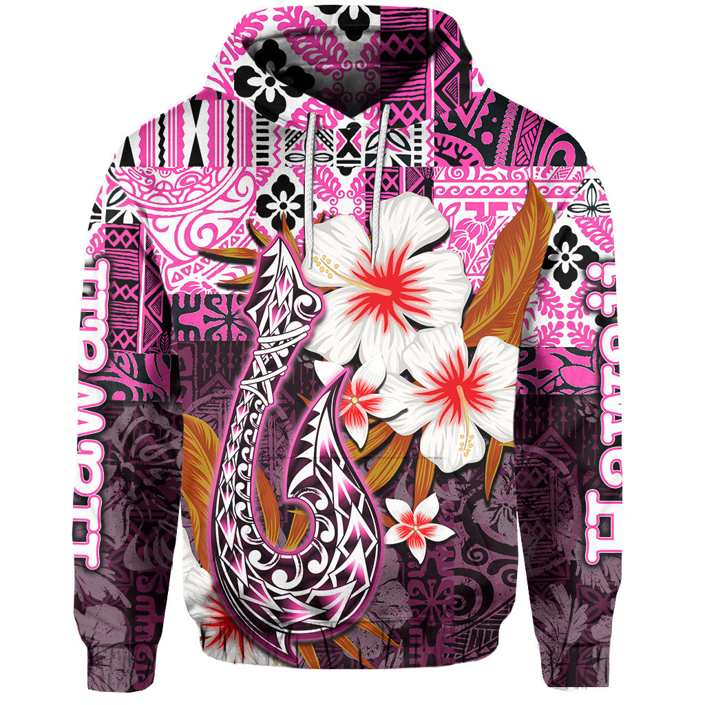 ( Personalised) Hawaii Fish Hook Hoodie Pink Style