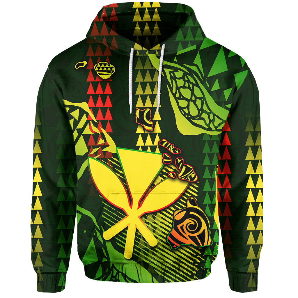 Hawaii Kanaka Map Hoodie Hawaii Color Style