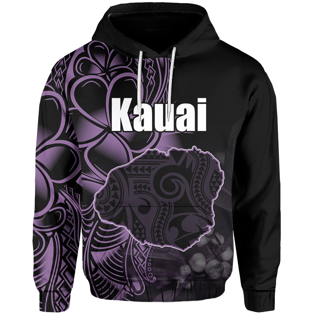 Custom Text Hawaiian Islands Hoodie Kauai Flower Pattern Printed Hoodie