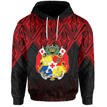 Tonga Hoodie Ngatu Black And Red Style