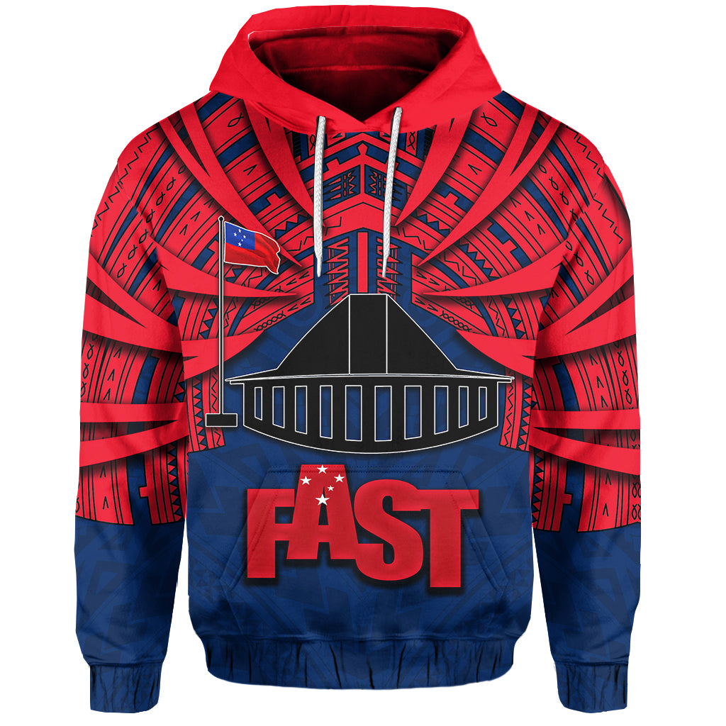 Fast Samoa Hoodie Samoa Tattoo Style Red Printed Unisex Zip Up Hoodie