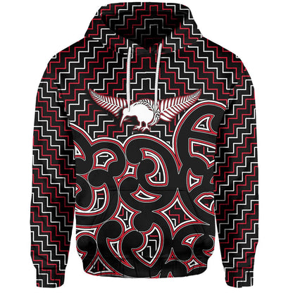 New Zealand Hoodie Maori Graphic Tee patterns Red