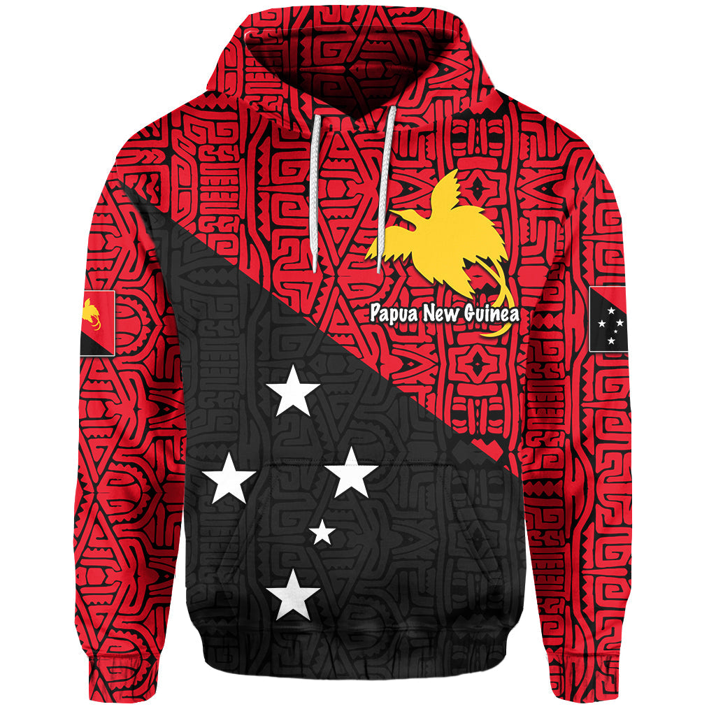 Custom Text Papua New Guinea Hoodie Patterns With Flag
