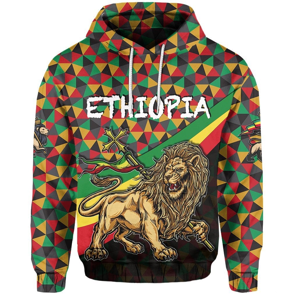 Ethiopia Hoodie Lion Of Judah Rasta Patterns