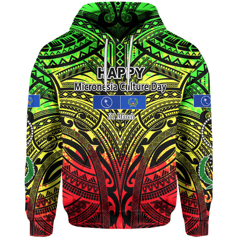 Micronesia Culture Day Hoodie Chuuk And Pohnpei Reggae Style