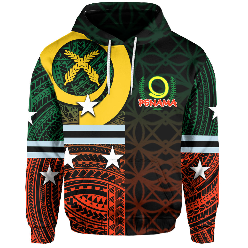 ( Personalised) Penama Province Hoodie Of Vanuatu Polynesian Patterns Mix Sand Drawing