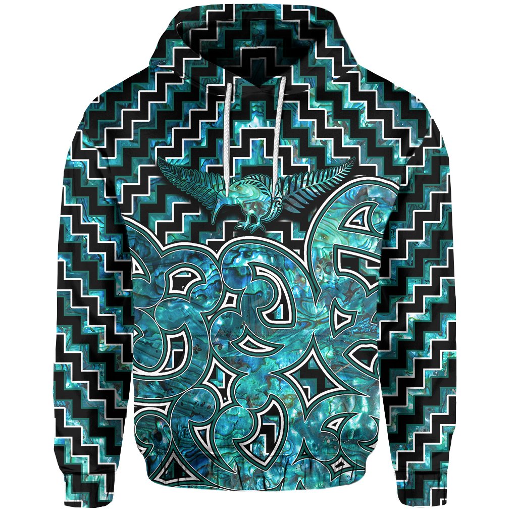 New Zealand Hoodie Maori Graphic Tee patterns Paua Shell
