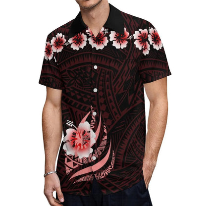 Polynesian Tribal Pattern Couple Clothing Black Tropical Fishtail Dress And Hawaiian Shirt Matching Outfit For Couple