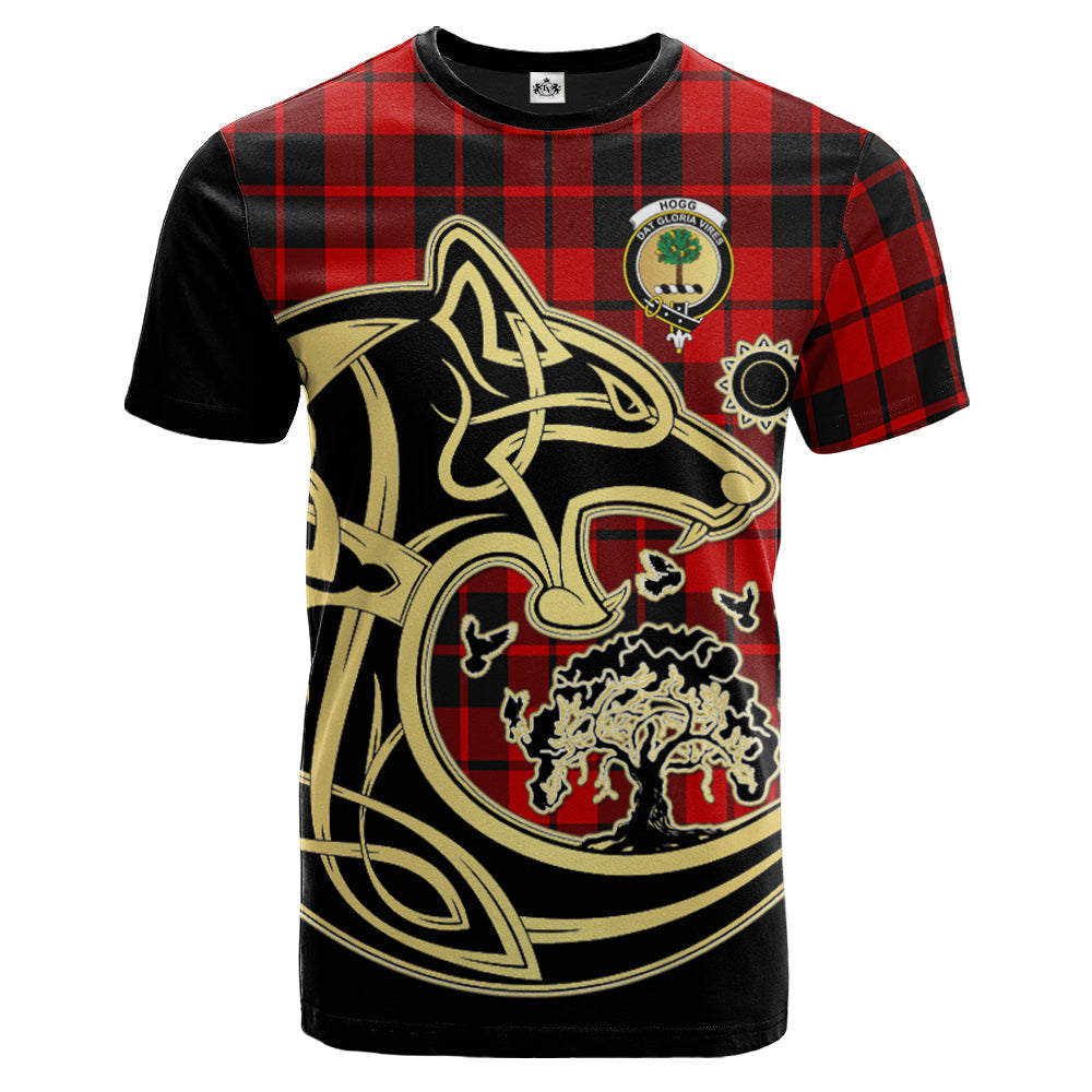 Printivon Hogg Crest Celtic Wolf Tartan T Shirt Custom Your Text