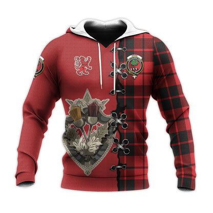 Printivon Hogg Tartan Hoodie Lion Rampant And Celtic Thistle Style
