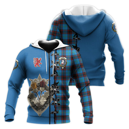 Printivon Home Ancient Tartan Hoodie Lion Rampant And Celtic Thistle Style
