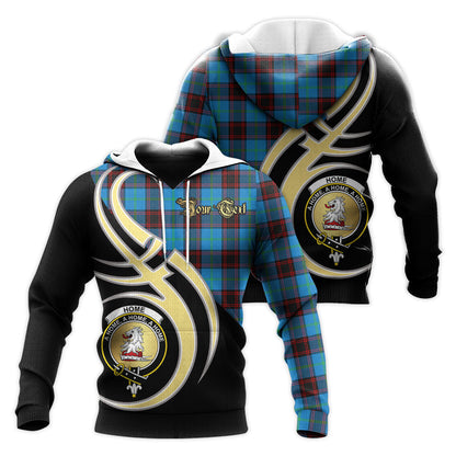 Printivon Home Ancient Clan Believe In Me Crest Tartan Knitted Hoodie Custom Your Text