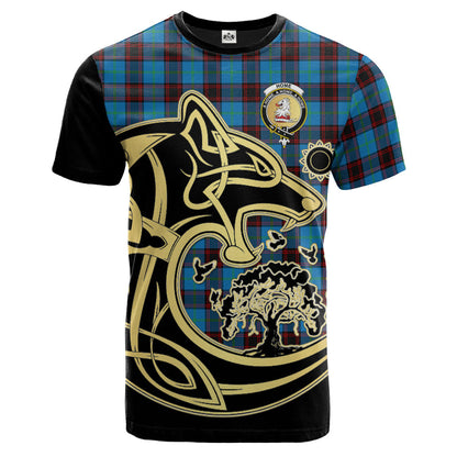 Printivon Home Ancient Crest Celtic Wolf Tartan T Shirt Custom Your Text