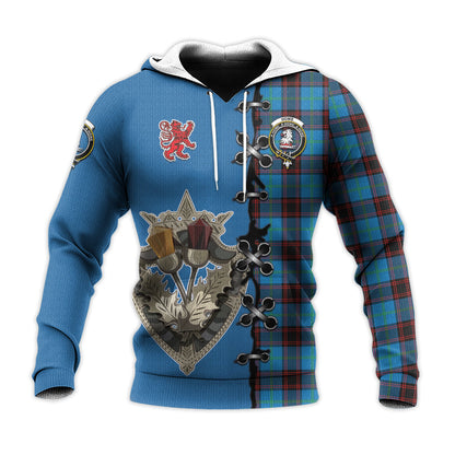 Printivon Home Ancient Tartan Hoodie Lion Rampant And Celtic Thistle Style
