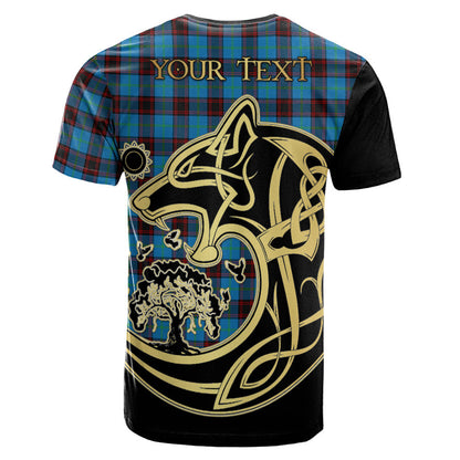 Printivon Home Ancient Crest Celtic Wolf Tartan T Shirt Custom Your Text