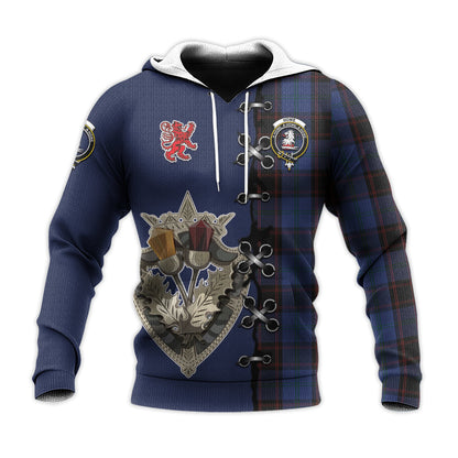 Printivon Home Hume Tartan Hoodie Lion Rampant And Celtic Thistle Style